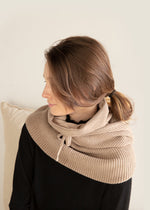 Load image into Gallery viewer, High Neck Hoodie Snood in Latte