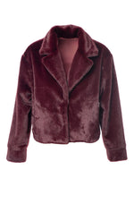 Load image into Gallery viewer, Faux Fur Short Fur Jacket in Burgundy