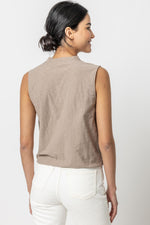 Load image into Gallery viewer, Sleeveless Faux Wrap in Driftwood
