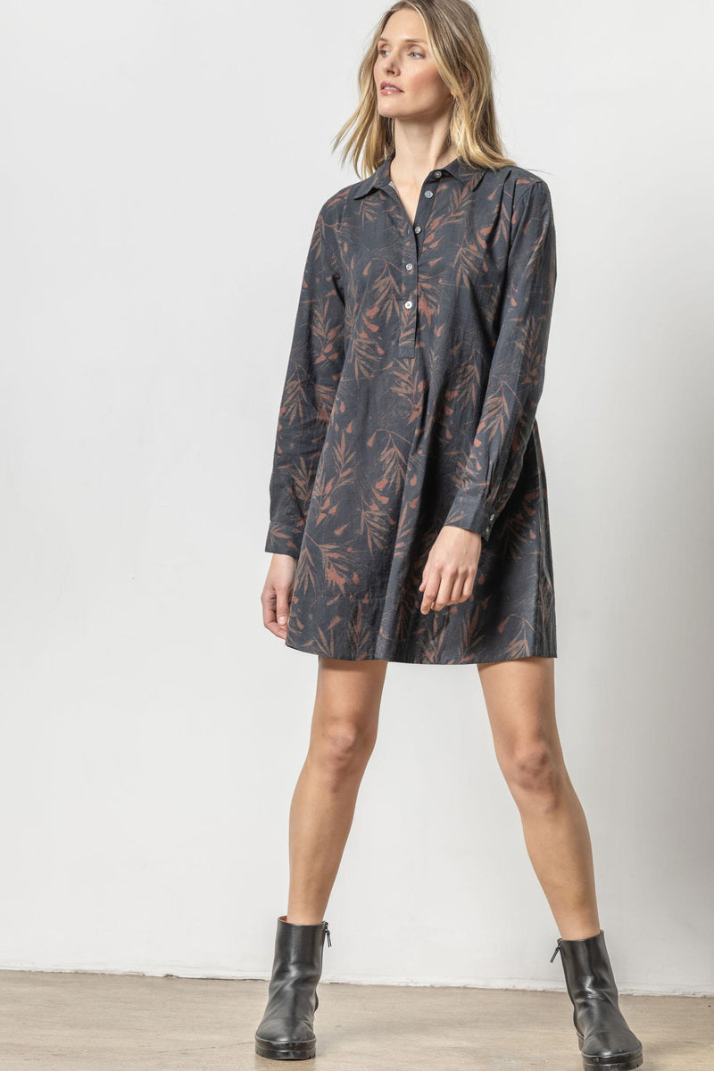 Belted Shirt Dress in Onyx/Java Print – Mint Julep