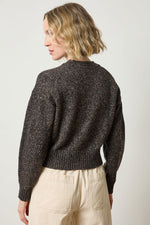 Load image into Gallery viewer, Marled V-Neck Cardigan in Black Marl