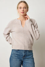 Load image into Gallery viewer, Split Neck Raglan Pullover in Quartz