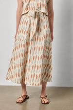 Load image into Gallery viewer, Ikat Long Skirt in Carob Ikat