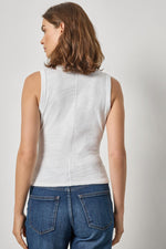 Load image into Gallery viewer, Vintage Side Pleat Tank in White