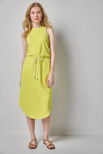Load image into Gallery viewer, Textured Terry Shirttail Midi Dress in Limeade