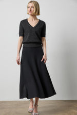 Load image into Gallery viewer, Short Sleeve Sparkle Sweater in Black