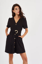 Load image into Gallery viewer, Rogue Rumors Betty Dress in Black
