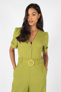Rogue Rumors Bacall Jumpsuit in Green