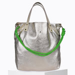 Load image into Gallery viewer, Ruban Perforated Lamb Leather Bag in Or