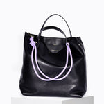Load image into Gallery viewer, Ruban Calf Leather Bag in Graine Noir