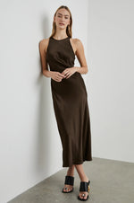 Load image into Gallery viewer, Solene Midi Dress in Dark Moss
