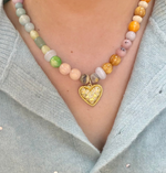 Load image into Gallery viewer, Tonal Heart Necklace in Soft Rainbow