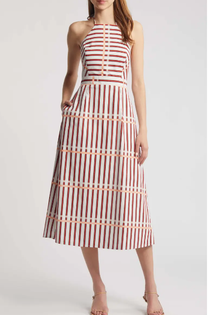 St. Tropez Midi Dress in Coral Reef Stripe – Mint Julep St. Tropez Midi Dress in Coral Reef Stripe – Mint Julep