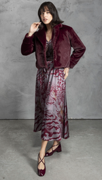 Load image into Gallery viewer, Faux Fur Short Fur Jacket in Burgundy
