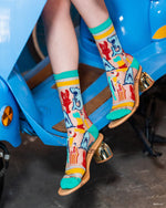 Load image into Gallery viewer, JAWS 50th Anniversary Sheer Crew Sock