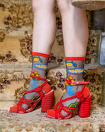 Load image into Gallery viewer, La Dolce Vita Black Sheer Crew Sock