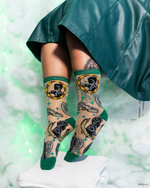 Load image into Gallery viewer, Wicked All Roads Lead to Oz Shimmer Sheer Crew Sock