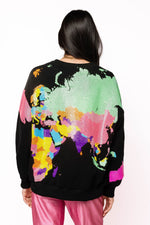 Load image into Gallery viewer, World Sweatshirt in Black Multi