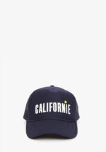 Load image into Gallery viewer, Trucker Hat in Navy w/ Cream & Citron Californie