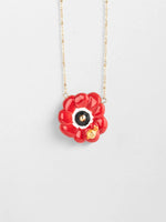 Load image into Gallery viewer, Red Anemone Flower Necklace