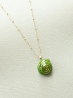 Load image into Gallery viewer, Green Snail Long Necklace