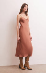 Load image into Gallery viewer, Lark Lux Sheen Slip Dress in Penny

