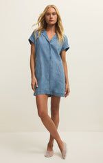 Load image into Gallery viewer, Napa Denim Mini Dress in Shoreline