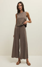 Load image into Gallery viewer, Scout Jersey Crop Flare Pant in Perfectly Taupe