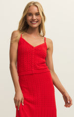 Load image into Gallery viewer, Lexa Cropped Sweater Tank in Kiss Me Red