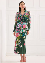Load image into Gallery viewer, The Hilary Skirt in Emerald Garden Enchantment