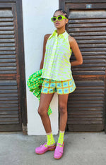 Load image into Gallery viewer, Sleeveless Fish Shirt in White/Yellow