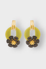 Load image into Gallery viewer, Oculus Fleur Post Earring in Olive