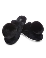 Load image into Gallery viewer, The Gloria Plush Slippers in Black