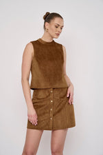 Load image into Gallery viewer, Tricia Top in Camel Suede