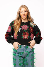 Load image into Gallery viewer, Poinsettia Sweatshirt in Black