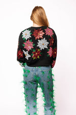 Load image into Gallery viewer, Poinsettia Sweatshirt in Black