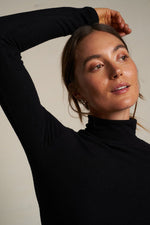 Load image into Gallery viewer, Dana Brushed Sweater Turtleneck in Black