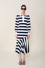 Load image into Gallery viewer, Senna Polo Dress in Navy/White Stripe