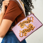 Load image into Gallery viewer, Elenor Embroidered Tiger Beaded Bag