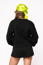 Load image into Gallery viewer, Dancing Rainbow Skeleton Cardigan in Black