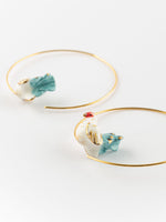 Load image into Gallery viewer, Harvest Time Hen Small Hoop Earrings