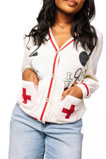 Load image into Gallery viewer, Medical Instrument Cardigan in White
