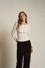 Load image into Gallery viewer, Jolie Sweater Rib Crew Neck Long Sleeve Top in Oatmeal