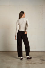 Load image into Gallery viewer, Jolie Sweater Rib Crew Neck Long Sleeve Top in Oatmeal