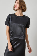 Load image into Gallery viewer, Lilla P Slub Woven Darted Top in Black view 1