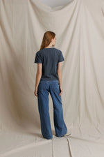 Load image into Gallery viewer, Lisa Recycled Cotton Tee Vintage Fitted Crew in Turbulence