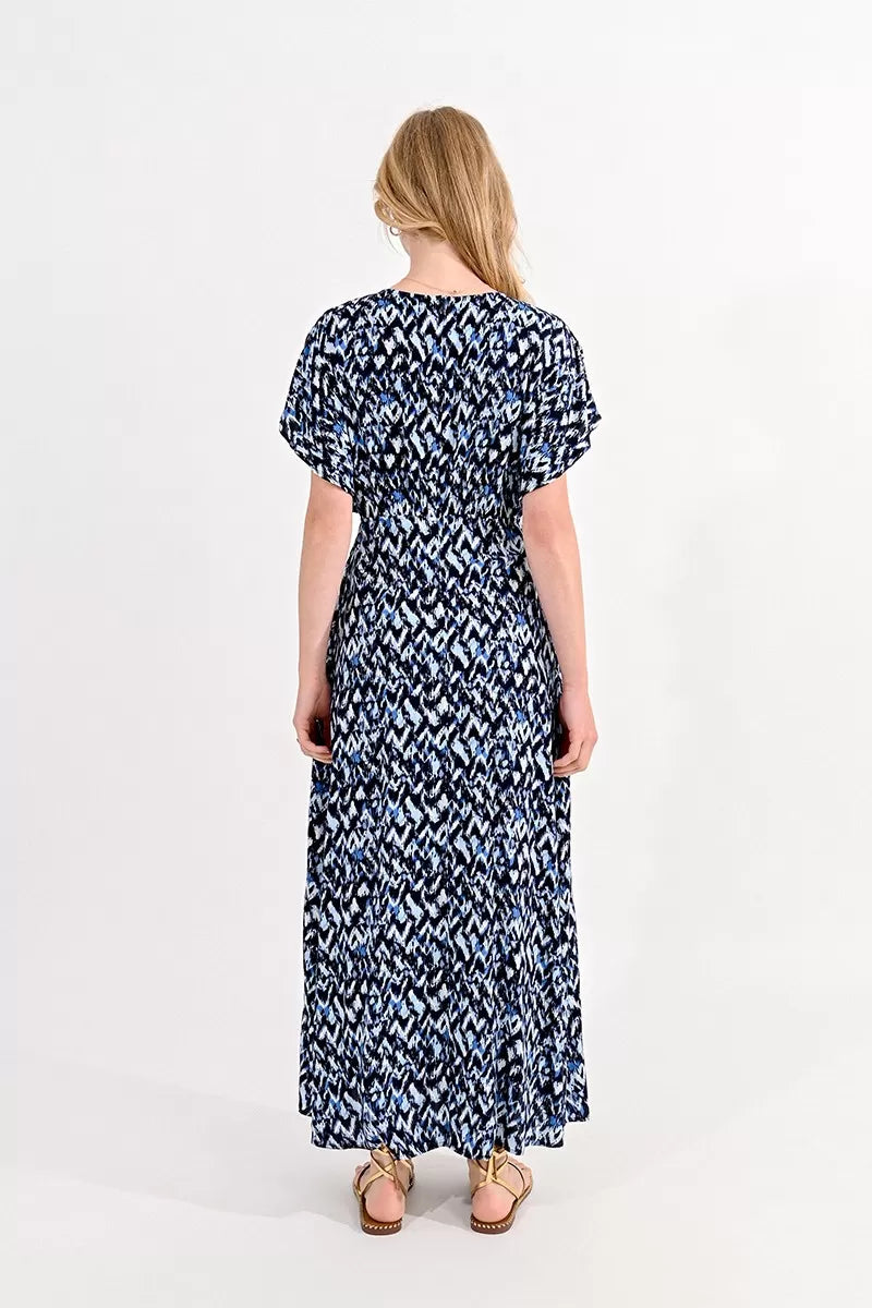 Printed Maxi Dress in Blue Flo
