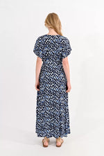 Load image into Gallery viewer, Printed Maxi Dress in Blue Flo
