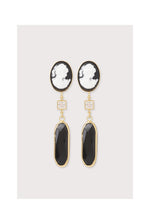 Load image into Gallery viewer, Cameo Earrings in Black