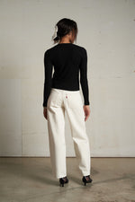 Load image into Gallery viewer, Maureen Lux Rib Crew Neck Cardigan in True Black